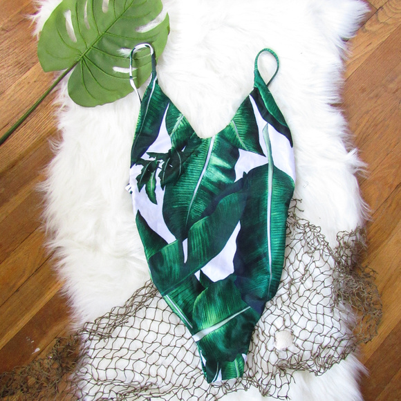 Other - New One-piece swimsuit Palm Leaf strappy sides